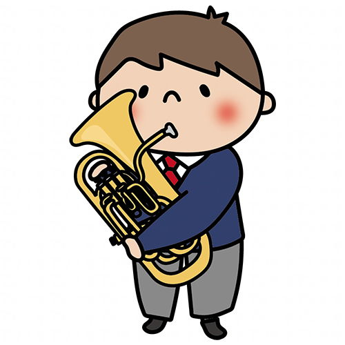 ユーフォニアムを吹く男子高校生