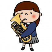 ユーフォニアムを吹く女子高校生