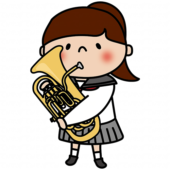 ユーフォニアムを吹く女子中学生