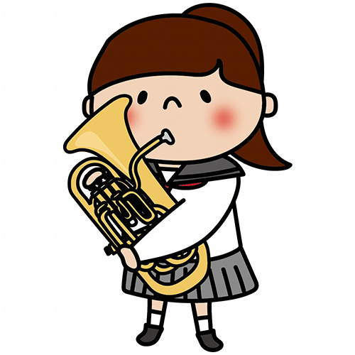 ユーフォニアムを吹く女子中学生