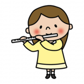 フルートを吹く女の子