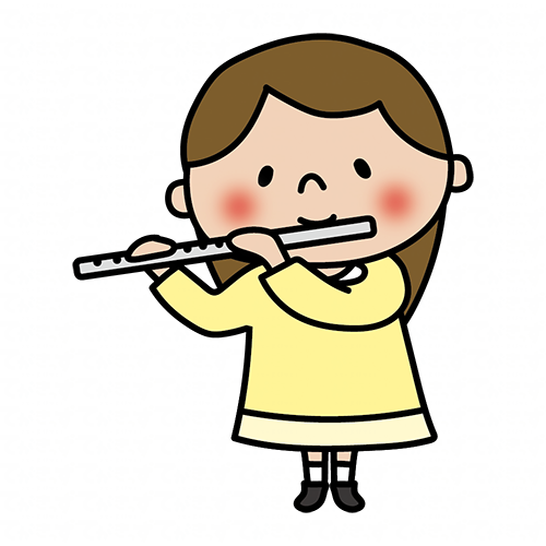 フルートを吹く女の子