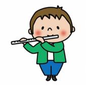 フルートを吹く男の子