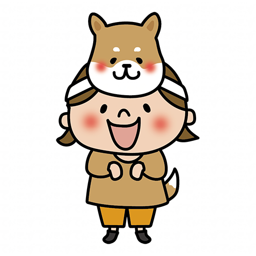 お遊戯会で犬のお面を被った女の子