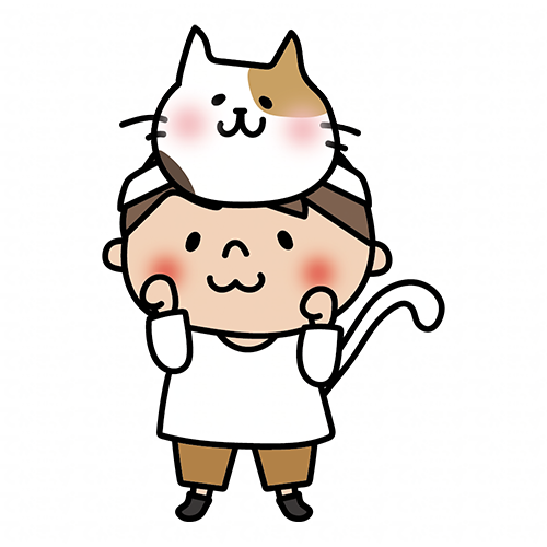 お遊戯会で猫のお面を被った男の子