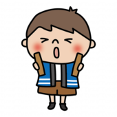 拍子木を持っている子供（男の子）