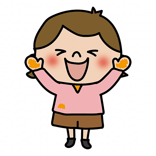 手や顔に絵の具が付いている子供（女の子1）
