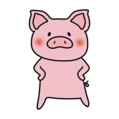 仁王立ちしているぶた