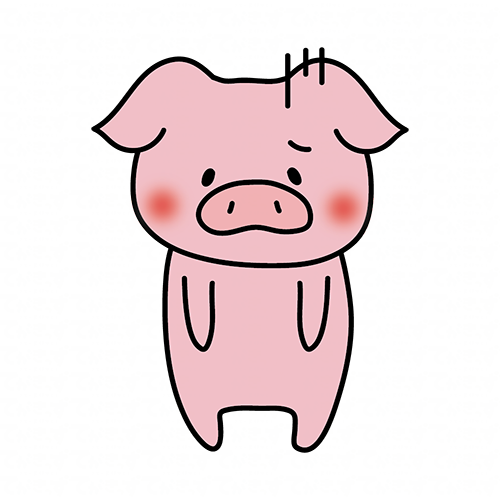 がっかりしているぶた