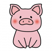 挨拶しているぶた