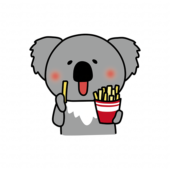 フライドポテトを食べるコアラ