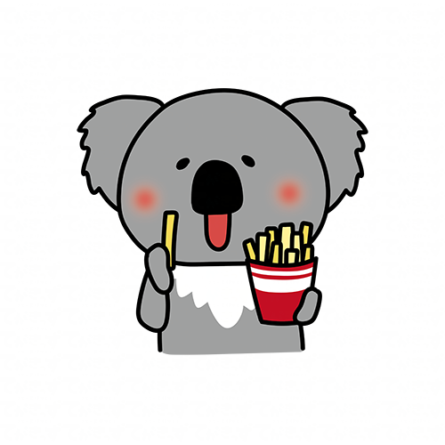 フライドポテトを食べるコアラ