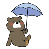傘をさしているクマ
