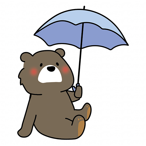 傘をさしているクマ