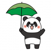 傘をさしているパンダ