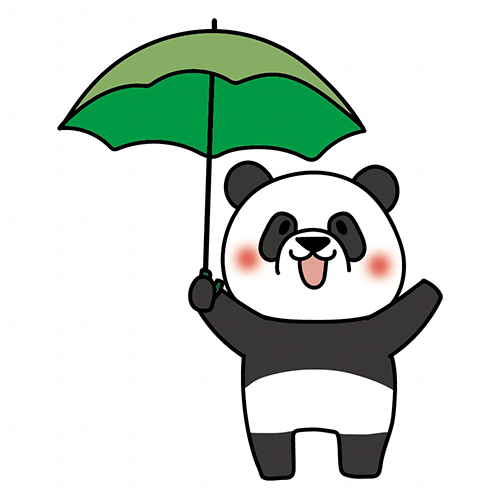 傘をさしているパンダ