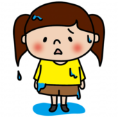 びしょ濡れになっている子供（女の子2）