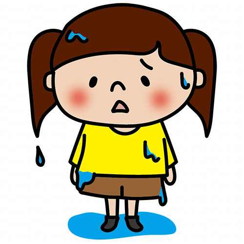 びしょ濡れになっている子供（女の子2）