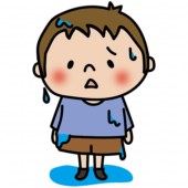 びしょ濡れになっている子供（男の子1）