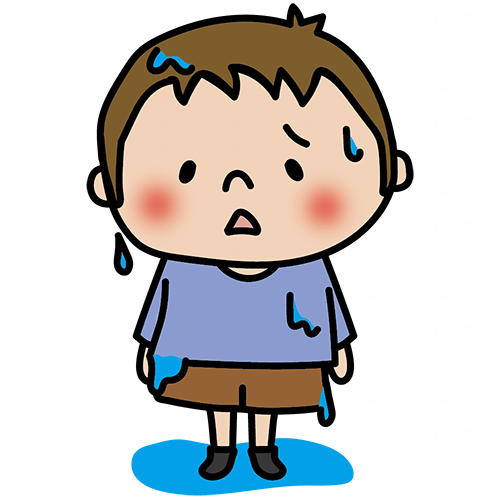 びしょ濡れになっている子供（男の子1）