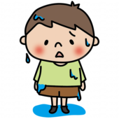 びしょ濡れになっている子供（男の子2）