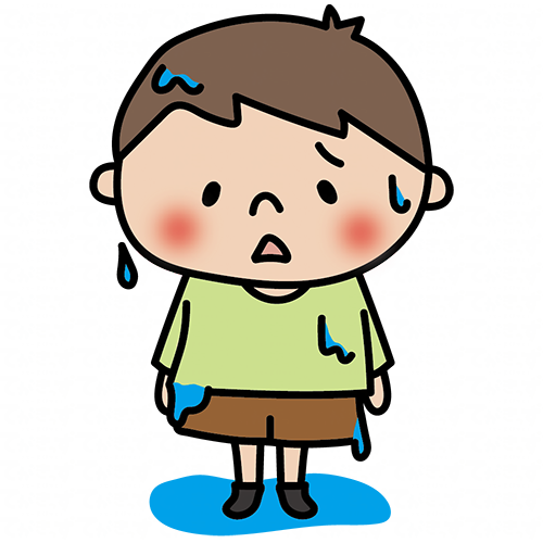 びしょ濡れになっている子供（男の子2）