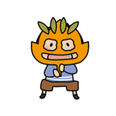 落ち葉のお面をかぶる子供（男の子1）