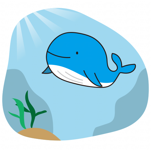 海の中を泳ぐクジラ