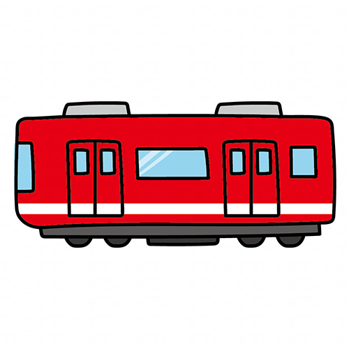 赤い電車の先頭車両