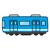 青い電車の先頭車両