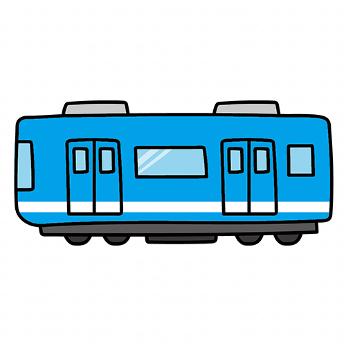 青い電車の先頭車両