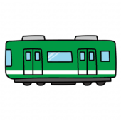 緑の電車の先頭車両