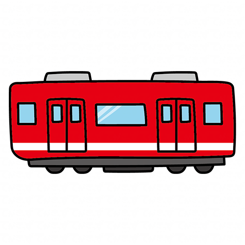 赤い電車の中間車両